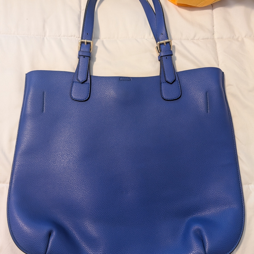 Blue Leather Tote Bag - Picture 2 of 3